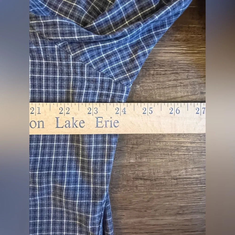 Vtg Polo Ralph Lauren Mens Shirt Large Blue Plaid Stanton‎ Classic Fit B1